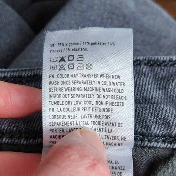 American Eagle Jeans Womens 6 Washed Black Mom Jean Stretch High Rise Denim - Picture 12 of 12